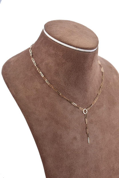 18k Solid Gold Paperclip Necklace, Real 18k Yellow Gold paperclip Chain, Necklaces for Women, Gold Jewelry, Layering Necklaces, Gift for Her