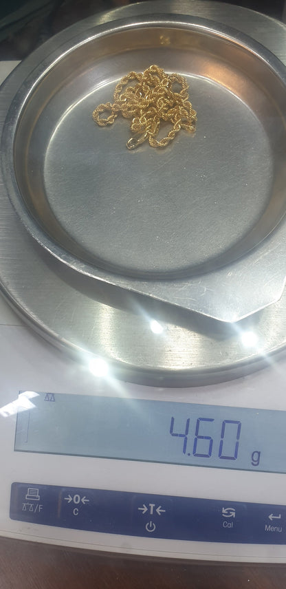 18k Gold Necklace, Rope Chain Necklace, Gold Rope Chain, Solid Gold Rope Chain, Real Gold Necklace, Dainty Gold Necklace, Anniversary Gift