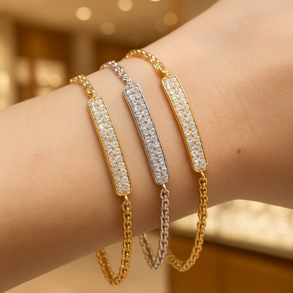 18k Real Yellow Gold Bracelet, Women Jewelry, Luxurious 18K Solid Gold Jewelry,  Elegant 18kt Solid Gold Bracelet, Gift for Her Him