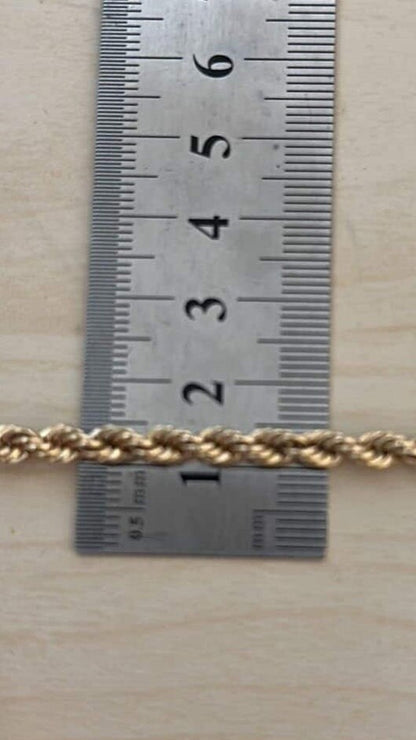 18k Necklace Solid Gold, 18k Rope Chain, Women's Gold Jewelry, Ladies Gold Chain, Man Gold Chain, Chain for Layering, Gift for her him