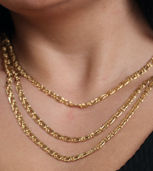 18k Gold Chain Necklace, Gold Layered Necklace, 18k Gold Chain Necklace, Solid Gold Necklace, Yellow Gold Chain, Anniversary Gifts