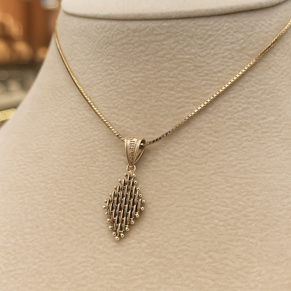 14k Solid Gold Pendant Necklace • Geometric Minimalist Jewelry for Women and Men • Dainty Real Gold Chain • Modern Everyday Layering