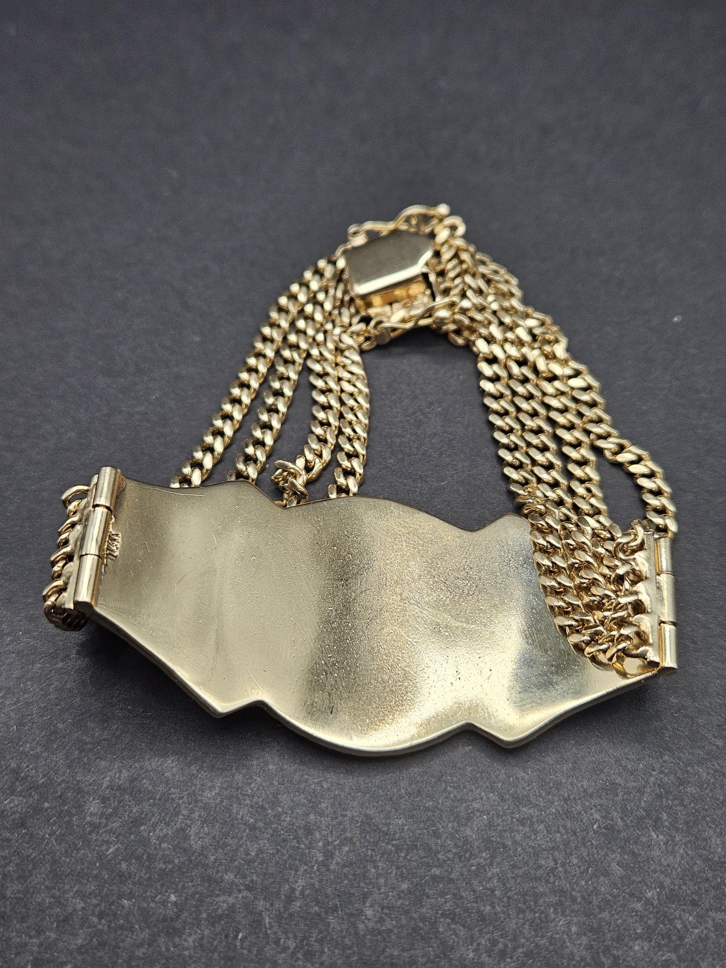 Real 14k Gold Bracelet Solid San barbara 8.75 inches Cuban Link BOX Lock, Pura Oro, 14k Rear Vintage Beautiful Bracelet Natural Ruby stone