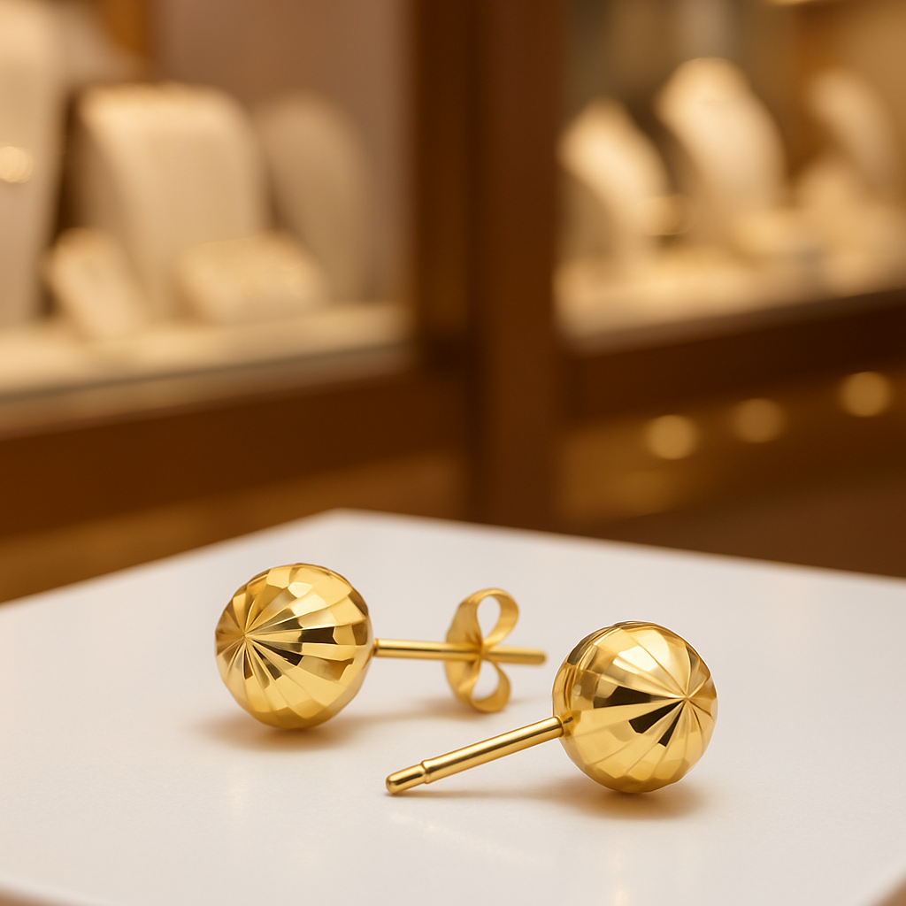 18k Gold Earring Stud, Earrings for women, Stud Earring Set 18kt, Gold Jewelry, Gift for Her, Jewelry Lover Design, Gift for anniversary Set