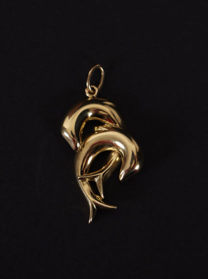Gold Pendant for Necklace 18k Gold Dolphin Pendant, Gold Pendant Charm, Handmade Jewelry, Solid Gold Pendant, Beach Jewelry, Dolphin Gift