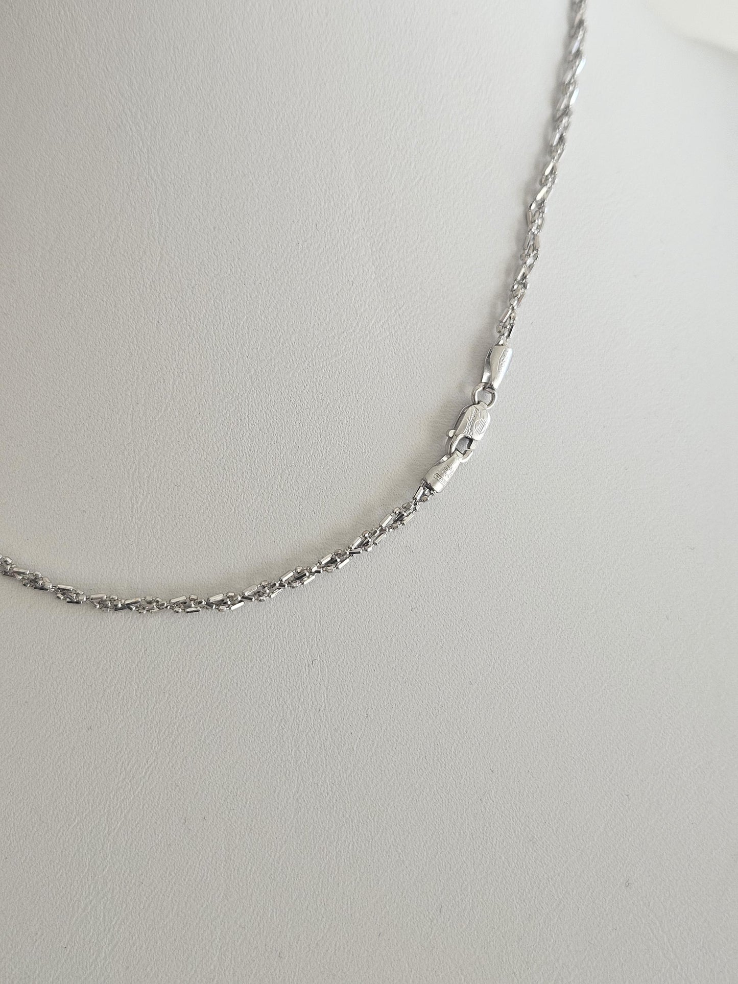 18k White Gold Cuban link Chain Necklace, Solid Curb Necklace Chain 18kt Real Gold Cuban, Genuine Authentic Gold Necklace, Gift for him her