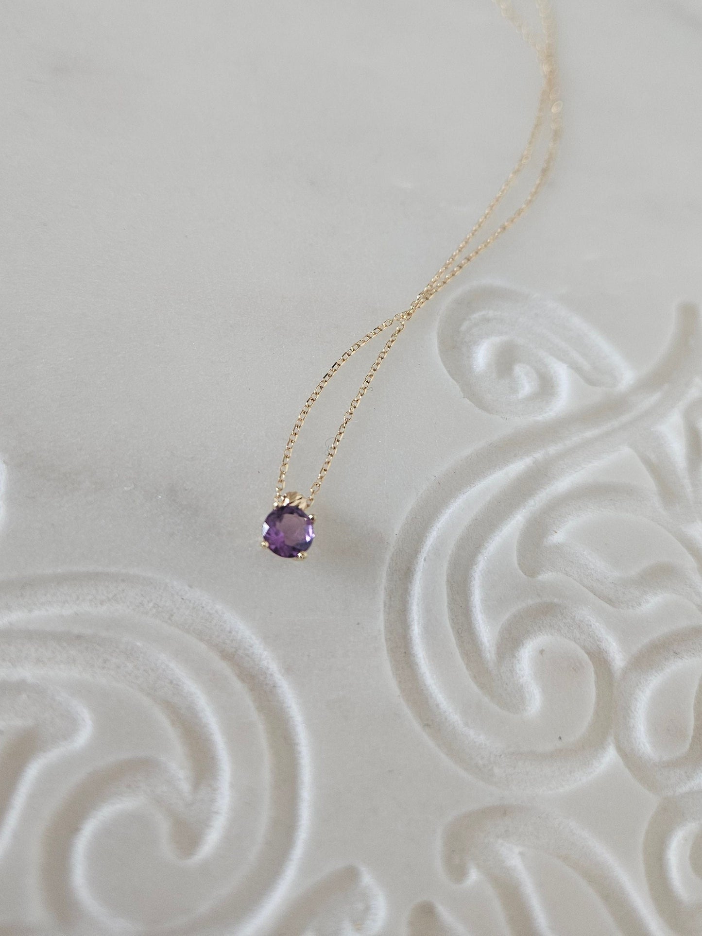 18k Gold Amethyst Necklace Genuine Natural Gemstone Pendant • February Birthstone Jewelry • Dainty Healing Crystal Necklace • Elegant Gift