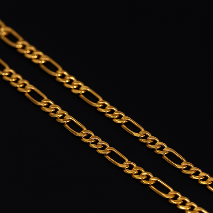 18k Gold Figaro Necklace, Gold Figaro Chain, 18k Gold Necklace, Gold Chain Necklace, Gold Dainty Necklace, Real Gold Necklace, Gift for Bf