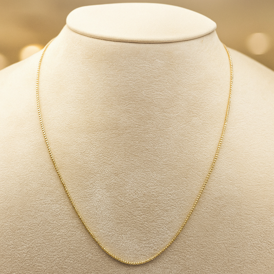 14K Solid Gold Franco Chain Necklace – Sleek & Durable Men's Jewelry – 24” Real Gold Chain – Luxury Gift for Him – High Quality Italy