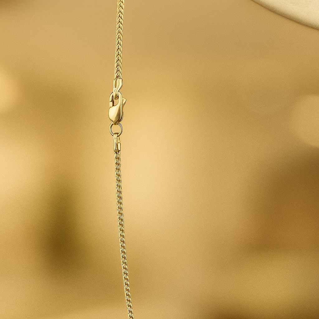 14K Solid Gold Franco Chain Necklace – Sleek & Durable Men's Jewelry – 24” Real Gold Chain – Luxury Gift for Him – High Quality Italy