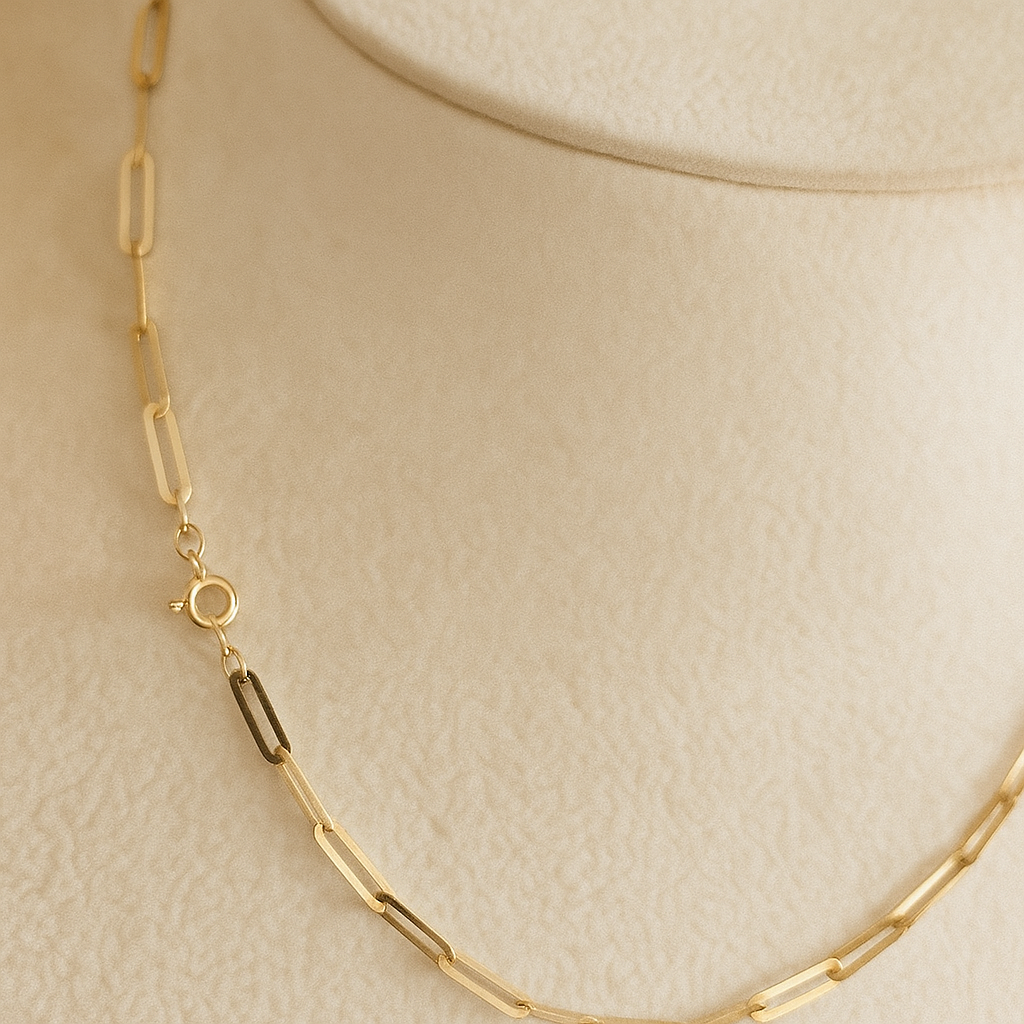 18k Gold Paperclip Necklace, Paperclip Chain Necklace, Necklace Chains, Necklaces for Women, Gold Jewelry, Everyday Layering Necklaces