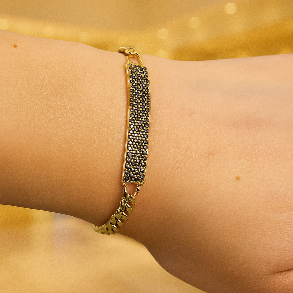 18k Real Yellow Gold Bracelet, Luxurious 18Kt Solid Gold Jewelry, Jewelry, Elegant 18Kt Solid Gold Bracelet, Gift for Her