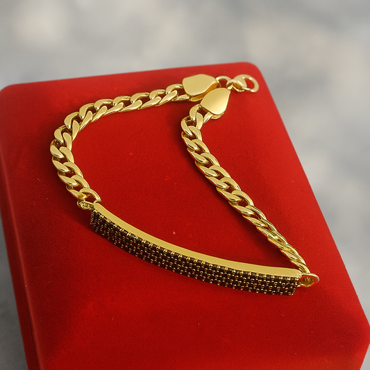 18k Real Yellow Gold Bracelet, Luxurious 18Kt Solid Gold Jewelry, Jewelry, Elegant 18Kt Solid Gold Bracelet, Gift for Her