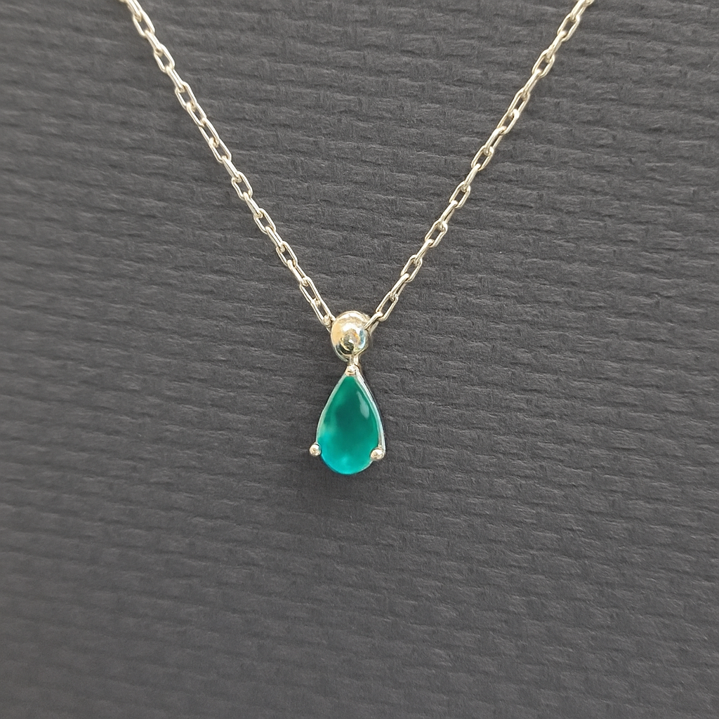 Green Emerald Pendant 18k Necklace, 18K Solid Gold Necklace, Natural Emerald Pendant, Emerald stone, Real Gold, Genuine stones, Christmas Gi