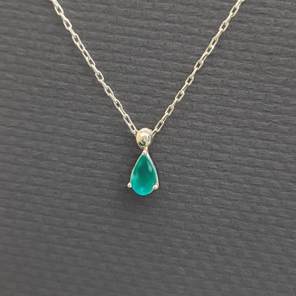 Green Emerald Pendant 18k Necklace, 18K Solid Gold Necklace, Natural Emerald Pendant, Emerald stone, Real Gold, Genuine stones, Christmas Gi