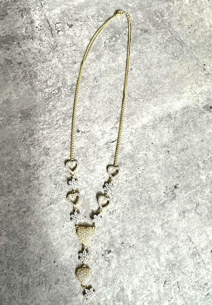 18k Solid Gold Necklace Chain Hearts, Gold necklaces for women, Women's Jewelry, Jewellery Design, Real Gold, Gift for Her