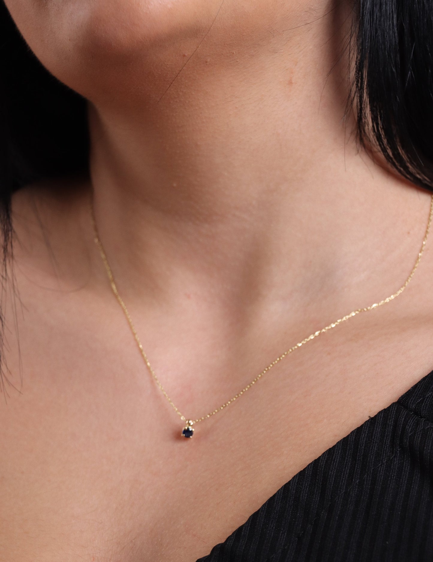 Sapphire Necklace 18k Gold, Bleu pendant, 18k Minimalist Real Sapphire, Birthstone Pendant, Perfect Gift for Mother's Day, Gift for her