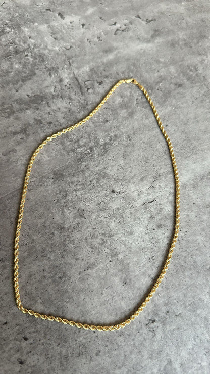 18k Necklace Solid Gold, 18k Rope Chain, Women's Gold Jewelry, Ladies Gold Chain, Man Gold Chain, Chain for Layering, Gift for her him