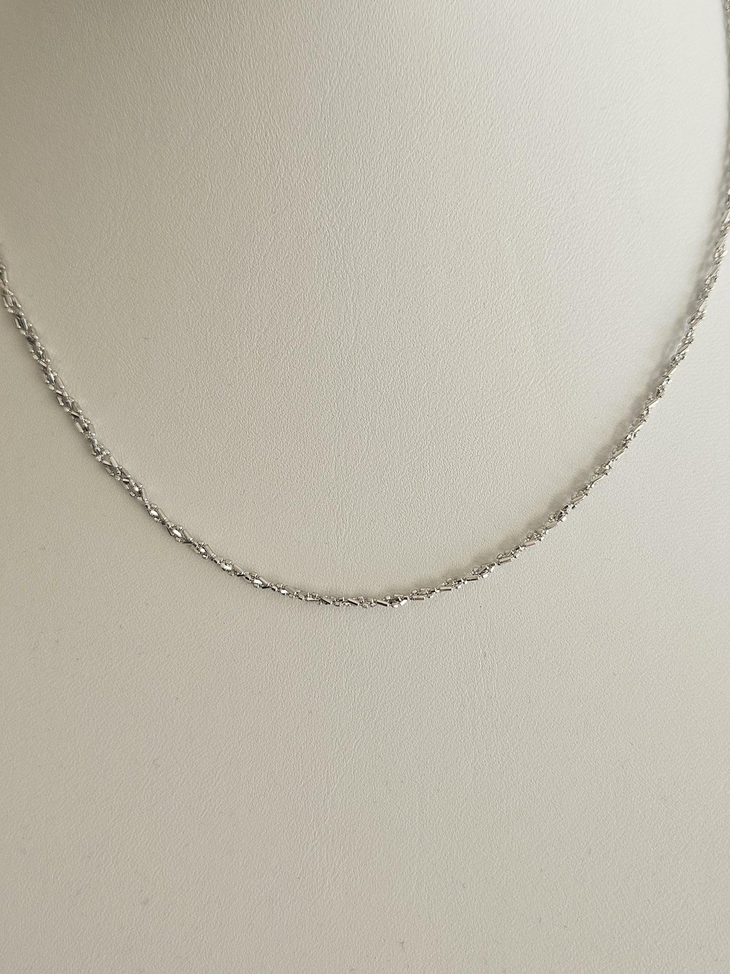 18k White Gold Cuban link Chain Necklace, Solid Curb Necklace Chain 18kt Real Gold Cuban, Genuine Authentic Gold Necklace, Gift for him her