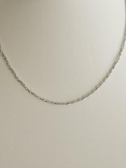 18k White Gold Cuban link Chain Necklace, Solid Curb Necklace Chain 18kt Real Gold Cuban, Genuine Authentic Gold Necklace, Gift for him her