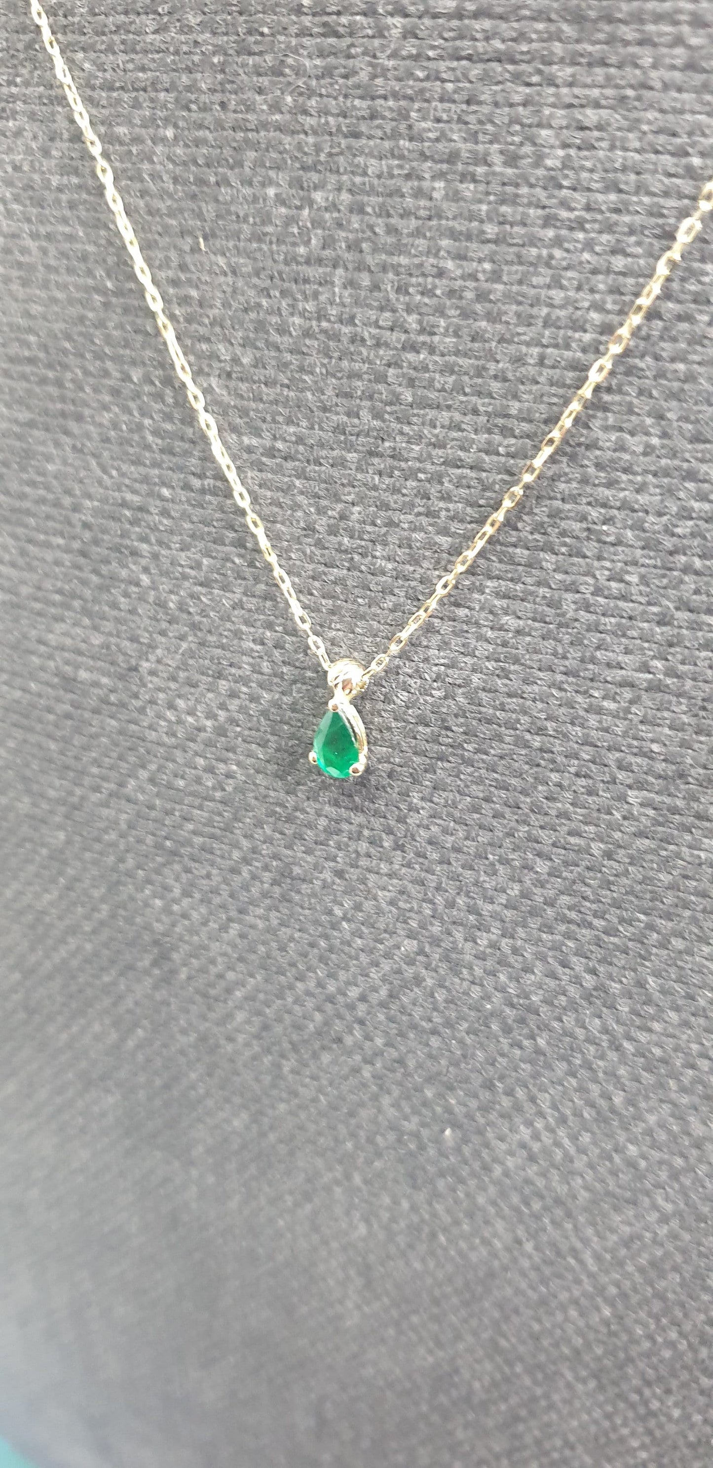 18k Gold Necklace Natural Emerald Pendant, 18K Solid Gold Necklace, Natural Emerald Pendant, Emerald stone, Genuine stones, Gift for her