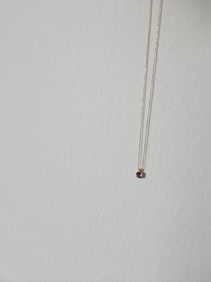 Purple Pendant Women Necklaces, Gold Pendant  Amethyst, 18K Gold Necklace, Pendant February Birthstone Jewelry, Gift for Mother's Day