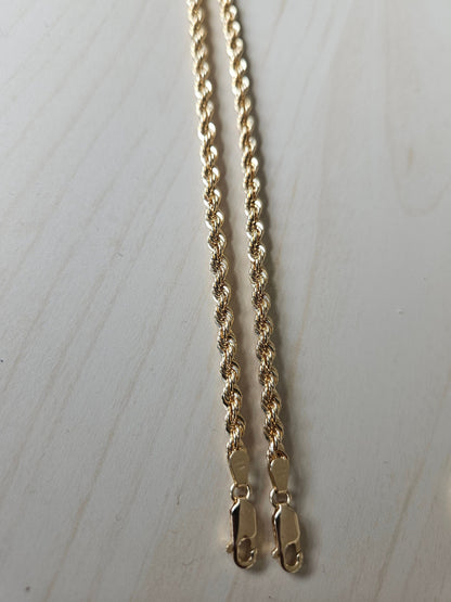 18k Rope Gold Bracelet, Rope Chain Bracelet, Gold Rope Chain, Solid Rope Chain, Real Gold Bracelet, Dainty Gold Bracelet, Anniversary Gift