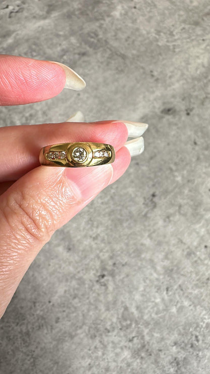 Gold Ring, 18K Gold Solitaire Ring, Engagement Ring, Minimalist Gold Ring, Round Brilliant Diamond Ring, Solid Gold Ring, Promise Ring