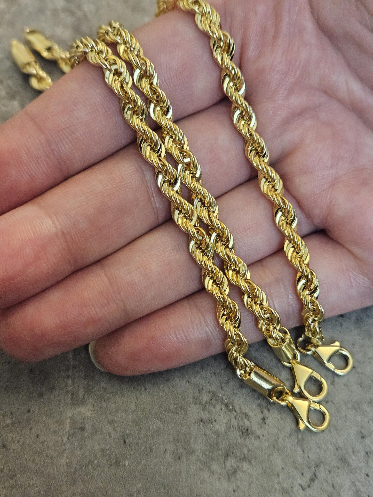 18k Rope Gold Bracelet, Rope Chain Bracelet, Gold Rope Chain, Solid Rope Chain, Real Gold Bracelet, Dainty Gold Bracelet, Anniversary Gift