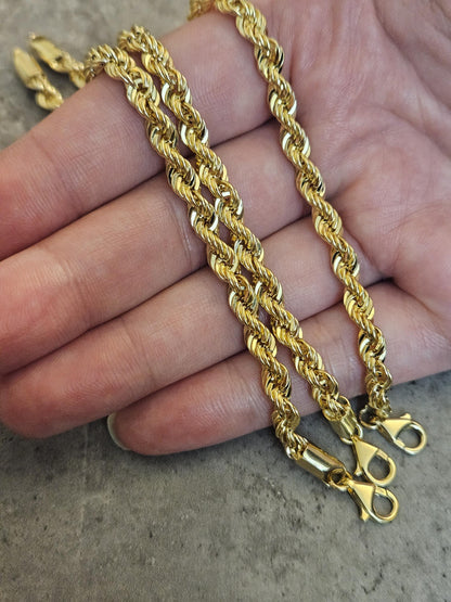 18k Rope Gold Bracelet, Rope Chain Bracelet, Gold Rope Chain, Solid Rope Chain, Real Gold Bracelet, Dainty Gold Bracelet, Anniversary Gift