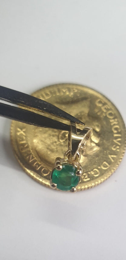Emerald Gold pendant Necklaces, 18k Emerald Pendant Necklace, May Birthstone, Real Gold, Green Emerald, Natural Emerald, Gift for her