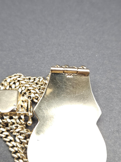 Real 14k Gold Bracelet Solid San barbara 8.75 inches Cuban Link BOX Lock, Pura Oro, 14k Rear Vintage Beautiful Bracelet Natural Ruby stone