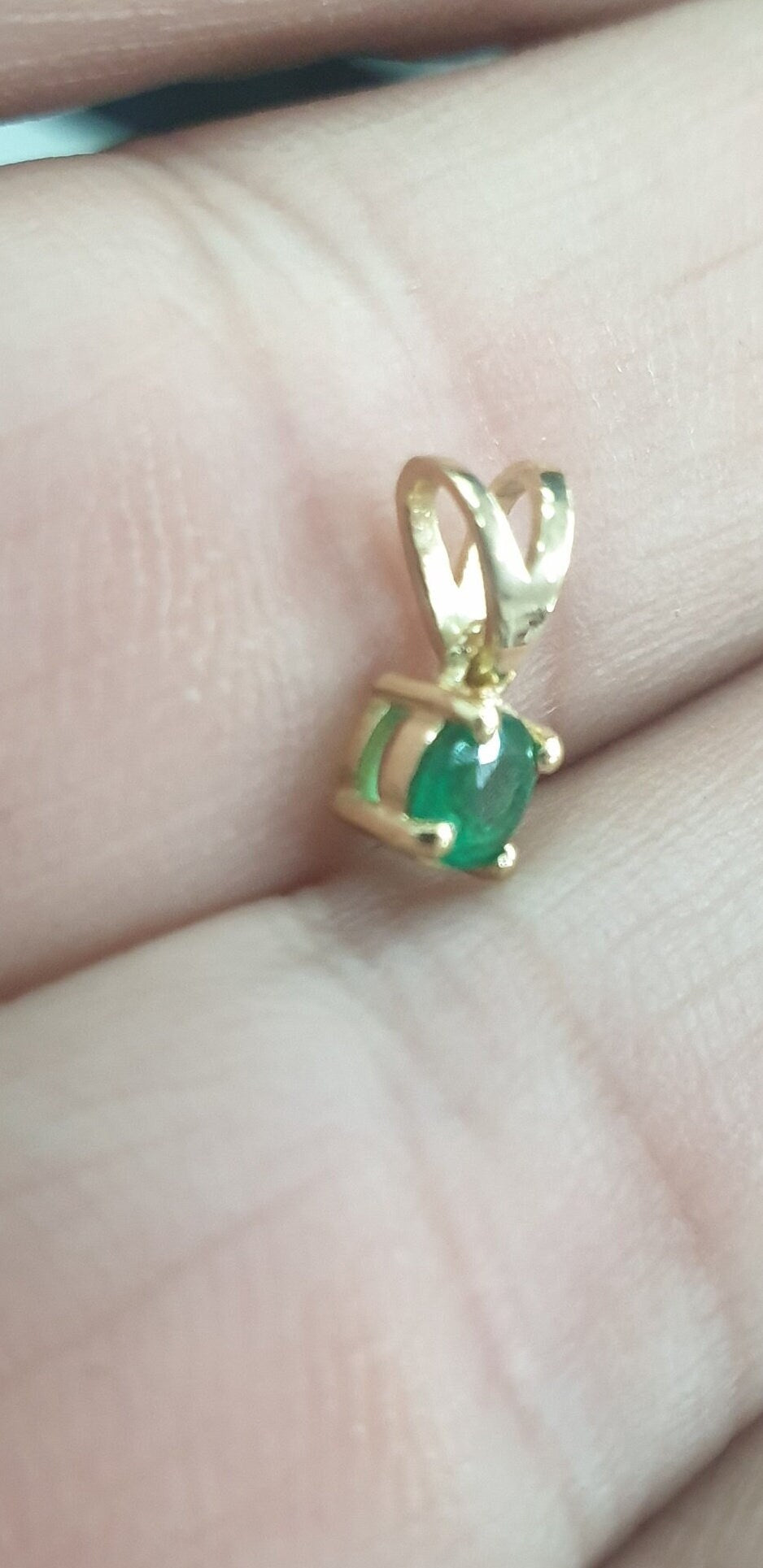 Emerald Gold pendant Necklaces, 18k Emerald Pendant Necklace, May Birthstone, Real Gold, Green Emerald, Natural Emerald, Gift for her