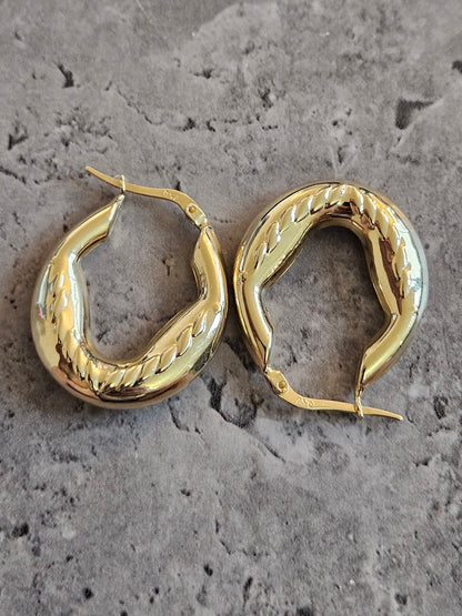 Gold earrings 18k hoop real solid gold, high quality, genuine gold, real solid gold, gold earrings, italian gold, gift for her