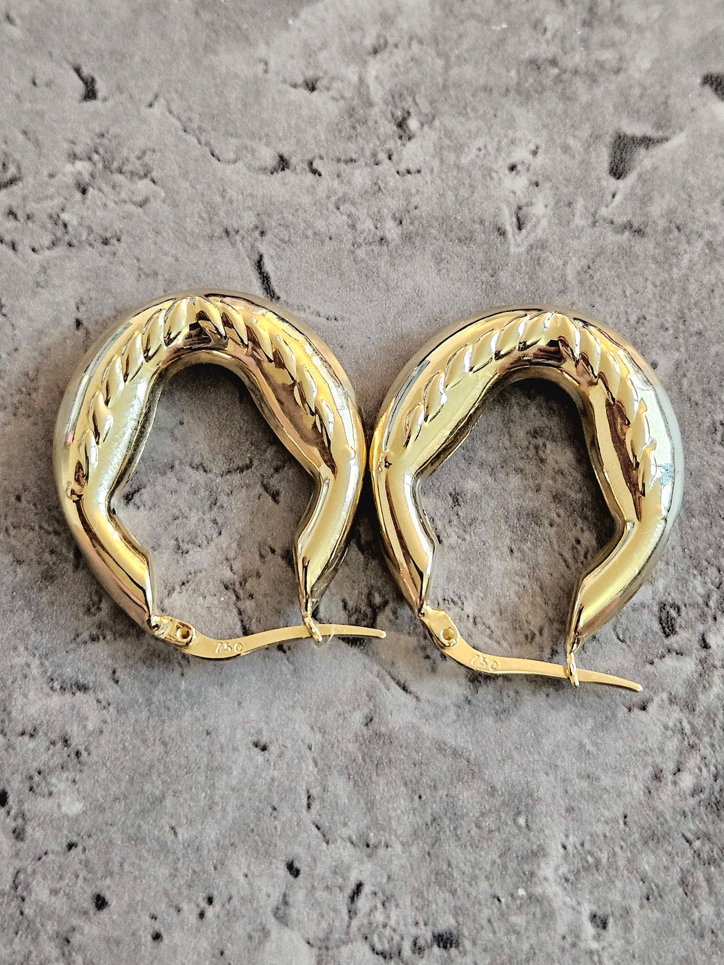 Gold earrings 18k hoop real solid gold, high quality, genuine gold, real solid gold, gold earrings, italian gold, gift for her
