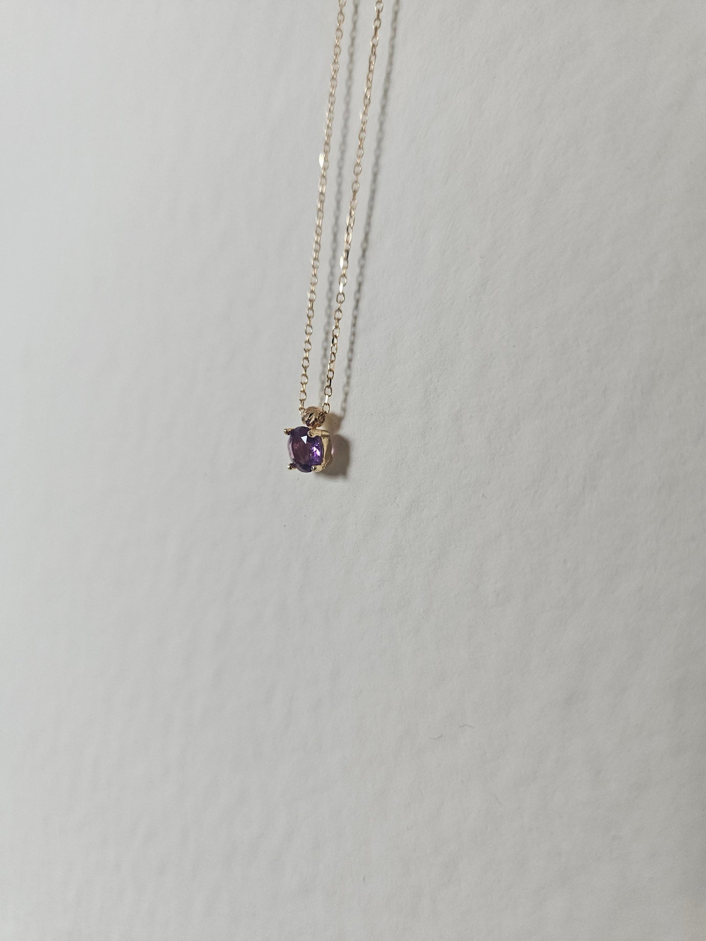 Purple Pendant Women Necklaces, Gold Pendant  Amethyst, 18K Gold Necklace, Pendant February Birthstone Jewelry, Gift for Mother's Day