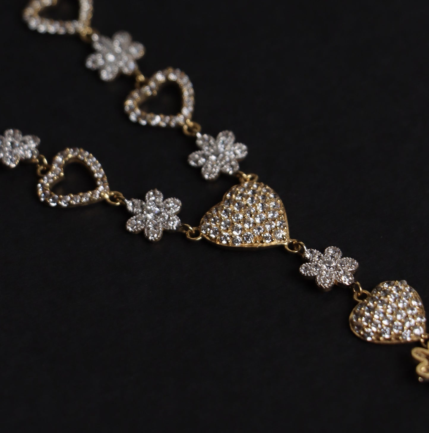 18k Solid Gold Necklace Chain Hearts, Gold necklaces for women, Women's Jewelry, Jewellery Design, Real Gold, Gift for Her