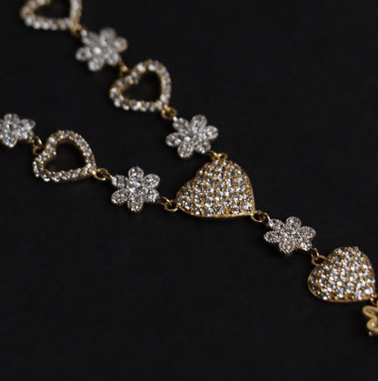 18k Solid Gold Necklace Chain Hearts, Gold necklaces for women, Women's Jewelry, Jewellery Design, Real Gold, Gift for Her