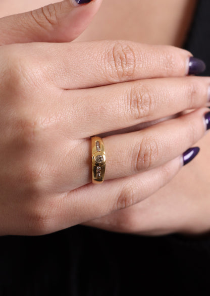 Gold Ring, 18K Gold Solitaire Ring, Engagement Ring, Minimalist Gold Ring, Round Brilliant Diamond Ring, Solid Gold Ring, Promise Ring