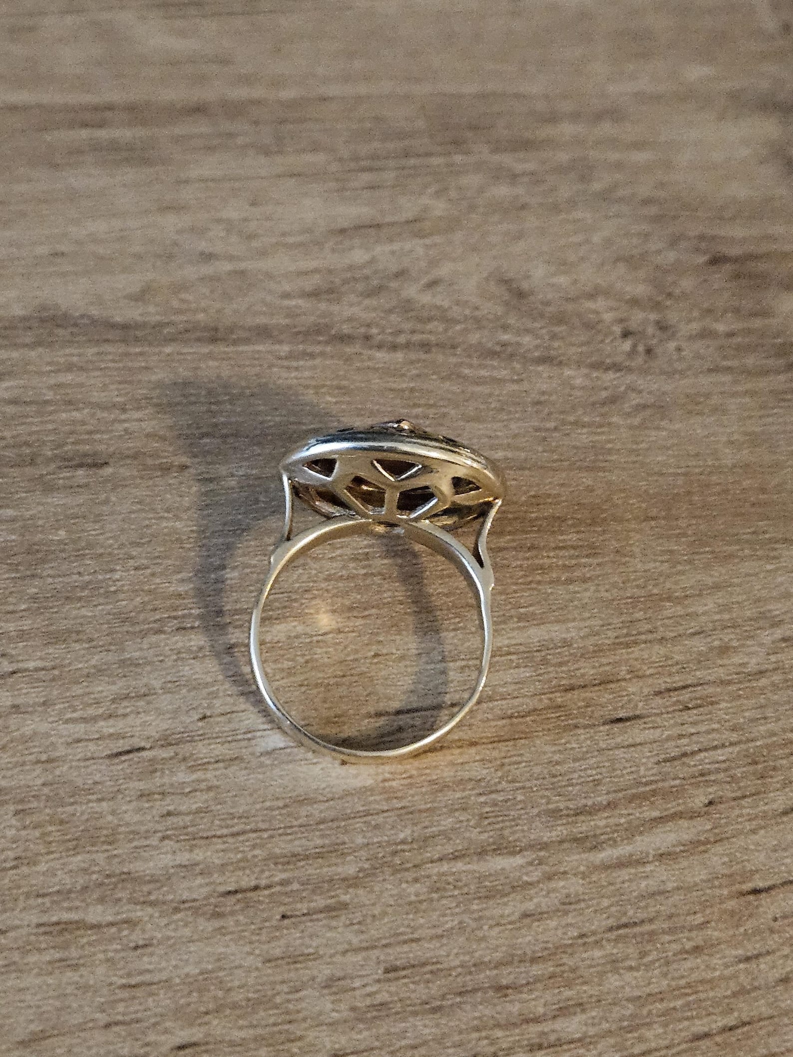 Vintage 14K Gold Ring with Deep Red Center and Clear Accents, Unique Statement Jewelry, Antique Style Cocktail or Engagement Ring, Gift her