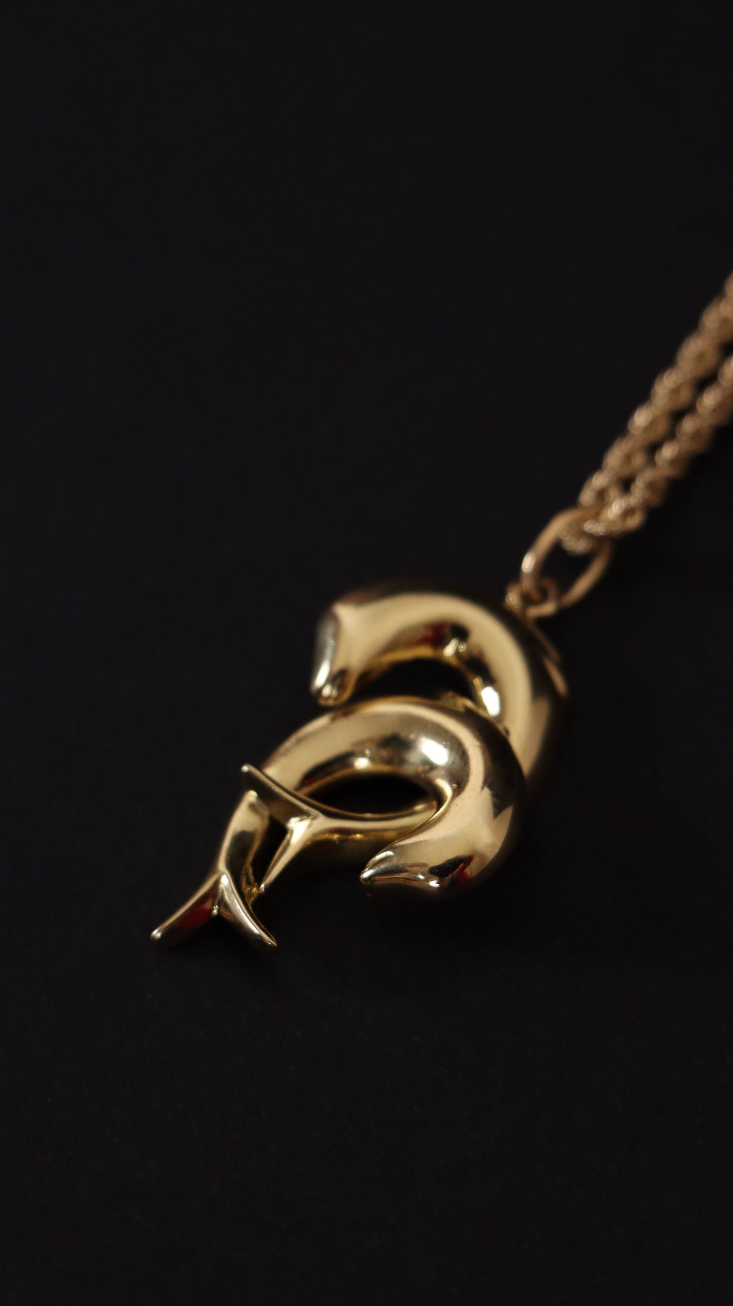 18k Gold Pendant Dolphins, 18k Gold Dolphin Pendant, Gold Pendant Charm, Handmade Jewelry, Solid Gold Pendant, Beach Jewelry, Dolphin Gift