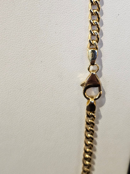 18k Solid Gold Cuban link Chain Necklace, Curb Necklace Chain 18kt Real Gold Cuban , Genuine Authentic Gold chain Necklace, Gift for him her