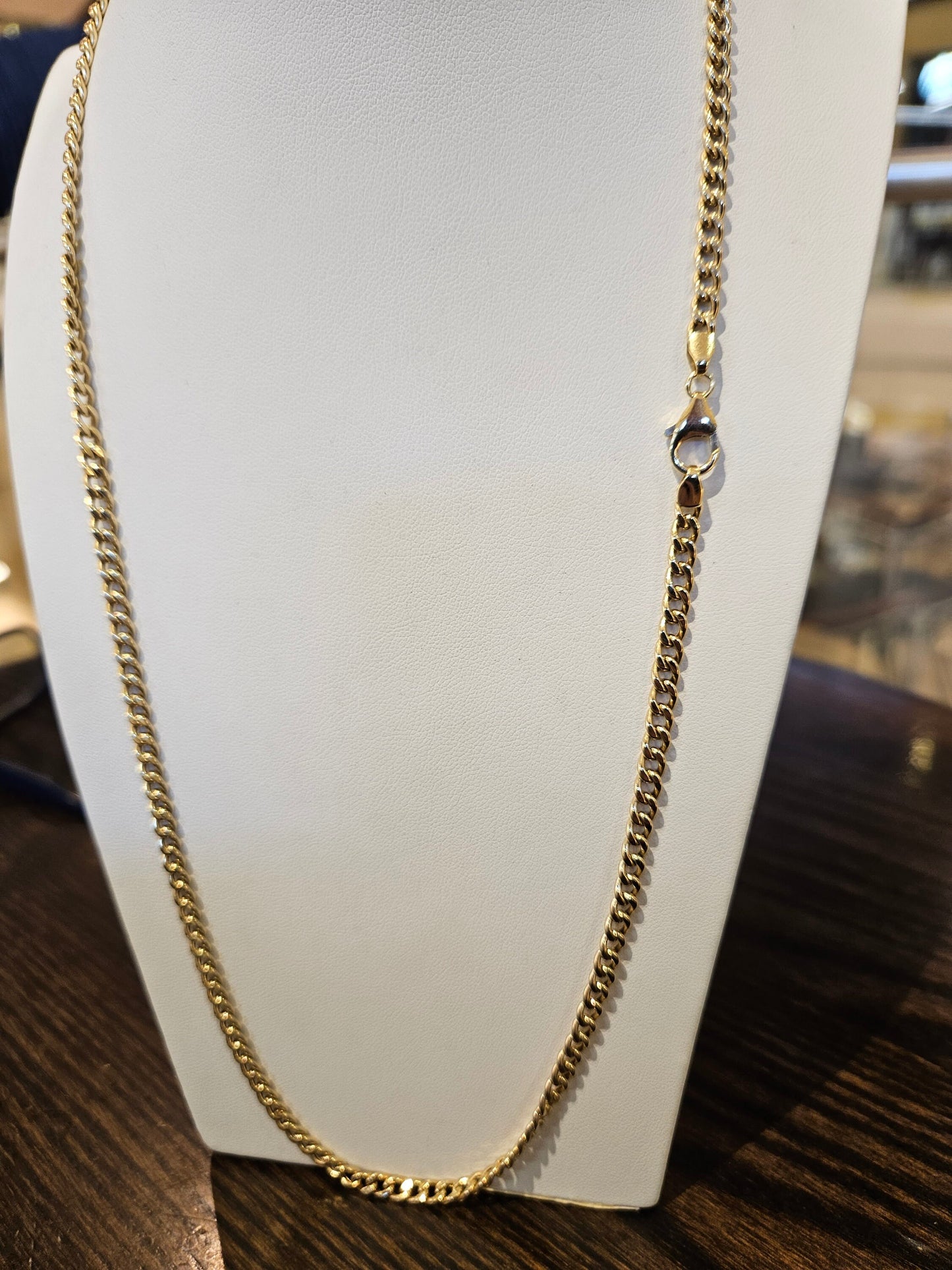 18k Solid Gold Cuban link Chain Necklace, Curb Necklace Chain 18kt Real Gold Cuban , Genuine Authentic Gold chain Necklace, Gift for him her