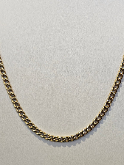 18k Solid Gold Cuban link Chain Necklace, Curb Necklace Chain 18kt Real Gold Cuban , Genuine Authentic Gold chain Necklace, Gift for him her