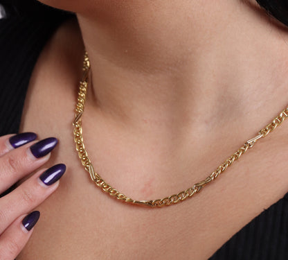 18k Solid Gold Necklace Chain, 18k Jewelry Necklace, Real Gold, Layering Chain, Chain for Women and man, Gift for her, Unisex Gift