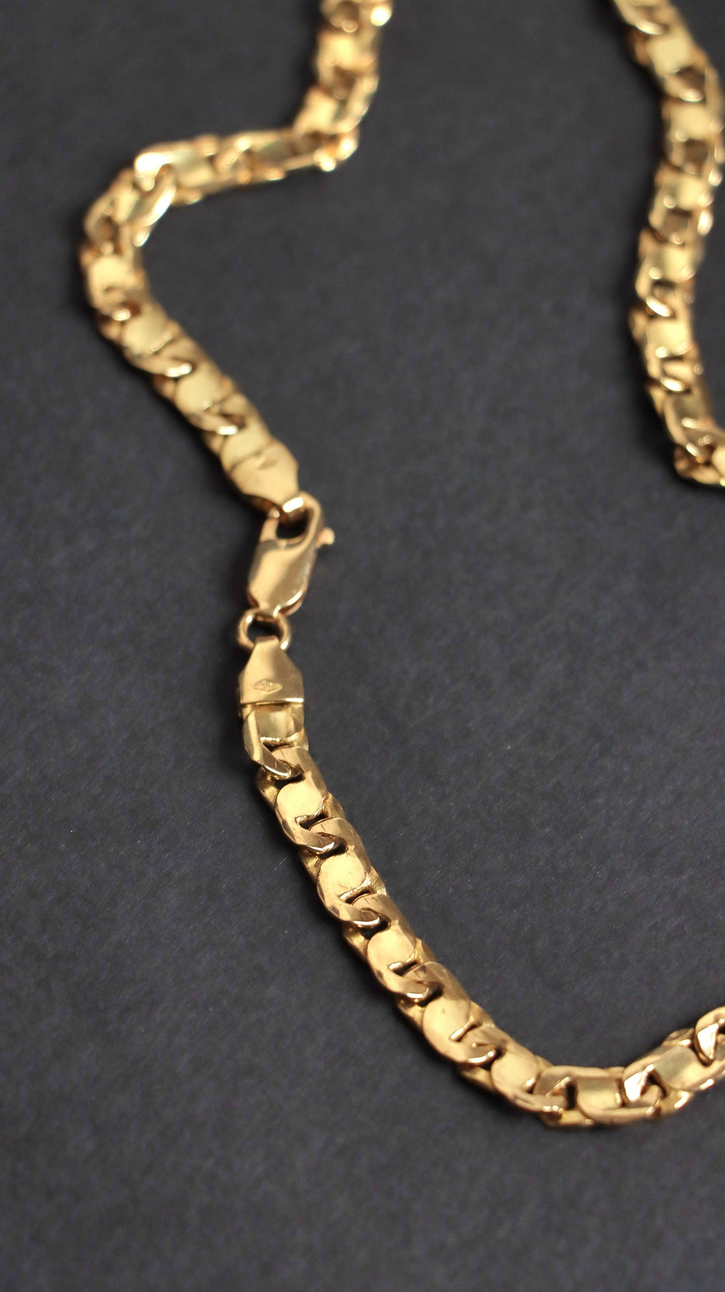 18K Solid Gold Layering Chain Necklace - 18K Gold Chain - Real 18K Gold Chain Necklace 18K Shiny Gold Chain Necklace Birthday Gift Unisex