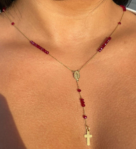 Crucifix Cross Necklace, 18k Solid Gold Crucifix Pendant Necklace, Minimalist Cross Jewelry for Women, Religious Necklace, Gift for her