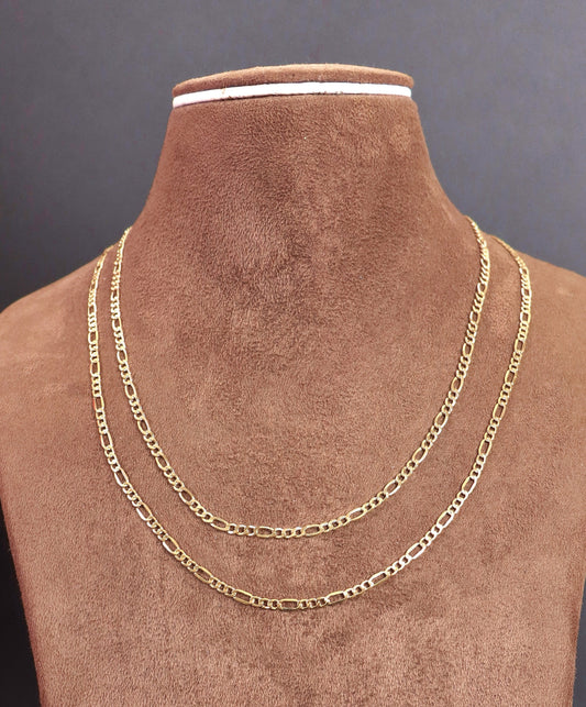 18k Gold Figaro Necklace, Gold Figaro Chain, 18k Gold Necklace, Gold Chain Necklace, Gold Dainty Necklace, Real Gold Necklace, Gift for Bf