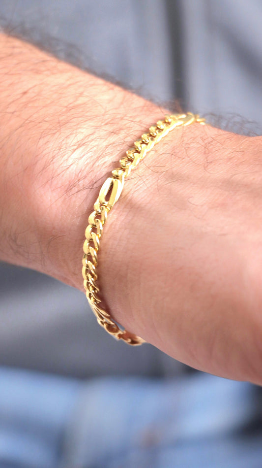 18k Real Yellow Gold Bracelet, Luxurious 18Kt Solid Gold Jewelry, Jewelry, Elegant 18Kt Solid Gold Bracelet, Gift for Her Him