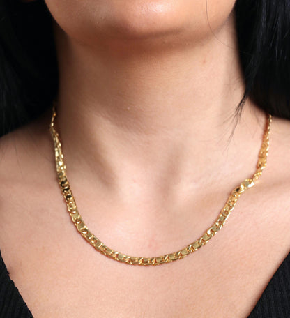18K Solid Gold Layering Chain Necklace - 18K Gold Chain - Real 18K Gold Chain Necklace 18K Shiny Gold Chain Necklace Birthday Gift Unisex